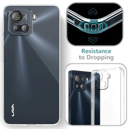 Image of Fashionury Crystal Clear Case for Lava Blaze 2 Pro | Yellowing Resistance | Transparent TPU Silicone | Raised Camera Lips | Slim Transparent Cover