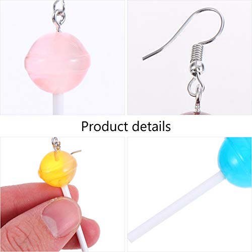 Valicclud Brincos pendentes fofos pirulitos brincos de resina para mulheres e meninas 5 pares