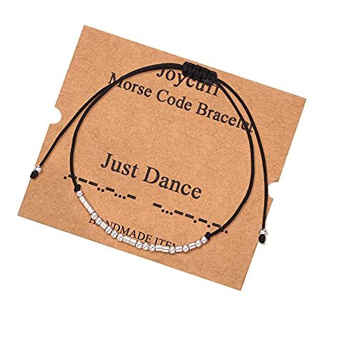 Dance gifts for Teen Girl Morse Code Bracelets for Her Birthday Christmas Gifts for Dancers Funny Fashion Friend BFF Friendship Inspirational Motivational Wrap Bracelet Secret Message Jewelry
