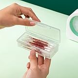 Qusmeiyici 4PCS Transparent Cotton Bud Holder for Travel, Portable Small Cotton Swab Holder Reuseable Plastic Refillable Storage Dispenser Box with Dustproof Lid for Cottons Toothpicks - Image 5
