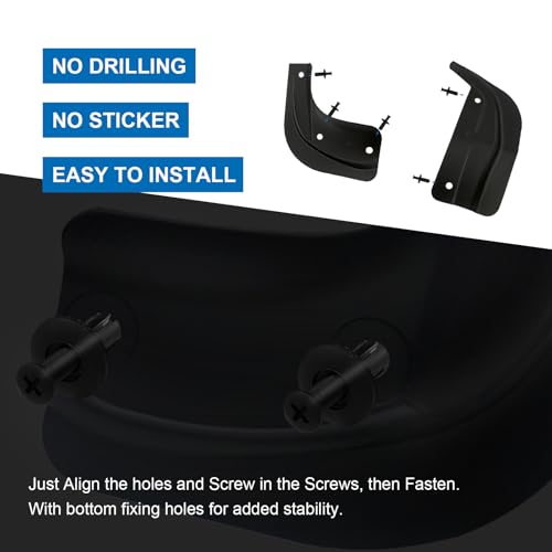 Image of Mudflaps for Tesla Model 3 Accessories 2025 /2024, No Drilling No Tape All Weather Protector Tire Mudguards, TPE Splash Guards 2025 Upgraded Version, 4 Sets