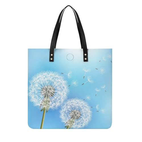 Sac à main fleurs blanches pour femmes, grand tote bag shopper de voyage en format 39x39cm