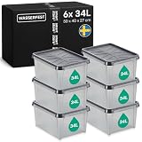 SmartStore Aufbewahrungsbox mit Deckel 34 L I 6er Set Stapelboxen...