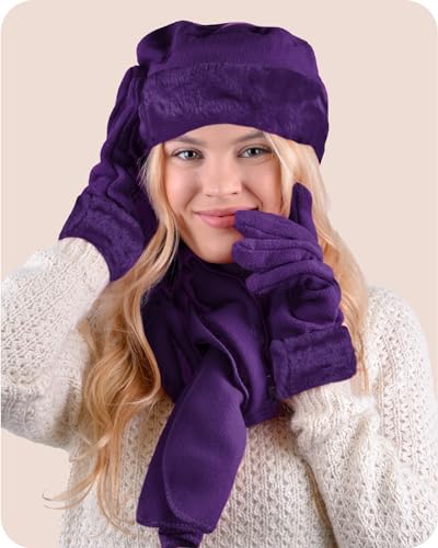 boxed-gifts Women's Warm Fleece Winter - Women's Hat and Glove Set + Hats Gloves Scarves for Women3