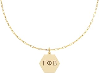 Gamma Phi Beta Paperclip Necklace — GPB 18K Gold Plated Sorority Gifts Necklace, Long-Lasting Gamma Phi Beta Gifts for Women