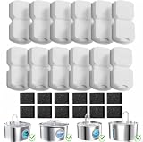 Cat Water Fountain Filter 24 Pcs Replacement Filters for Gioto-hun S11 Cat Water Fountain Stainless Steel, 12 Packs Pet Fountain Filters & Sponges, 4-Layer Filtration Systems, Set Easy-Swap
