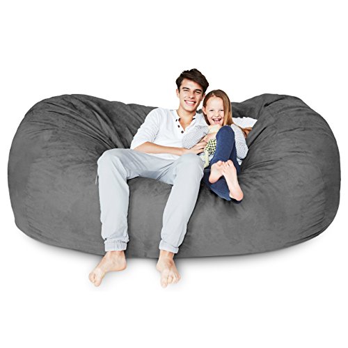 Lumaland LL-20242-019 Luxurious Giant 7Ft Bean Bag Chair With Microsuede Cover - Ultra Soft, Foam Filling, Washable Jumbo Sofa For Kids, Teenagers, Adults Sack Dorm thumb #3