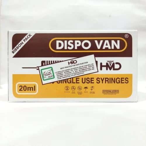 Dispovan Syringes with Needle For single use only 20ml (100 Pcs)