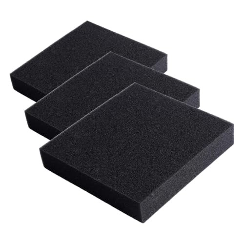 Image of AQUANEAT Aquarium Filter Sponge Open Cell Foam Sheet Bio Sponge Filter Media Pad HMF Fish Tank Sump Divider (11 inch Lx 10.25 inch W x 2 inch H, Black) (Pack of 3)