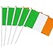 Kind Girl 25 Pack Hand Held Small Mini Flag Ireland Flag Irish Stick Flag Round Top National Country Flags,Party Decorations Supplies for Parades,World Cup,Festival Events,International Festival