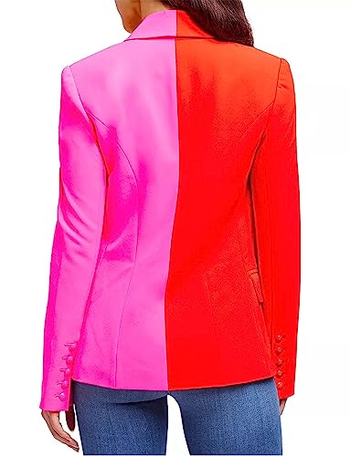 Women's Match Color Blazer Double Breasted for Party Performance Suit Jacket2