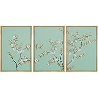 SIGNWIN Framed Canvas Print Wall Art Geometric Blue Brush Strokes Decorative Patterns Illustrations Abstract Contemporary Dark for Living Room, Bedroom, Office - 16