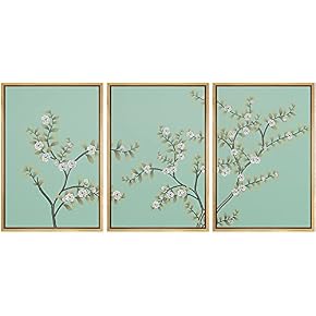 SIGNWIN Framed Canvas Print Wall Art Geometric Blue...