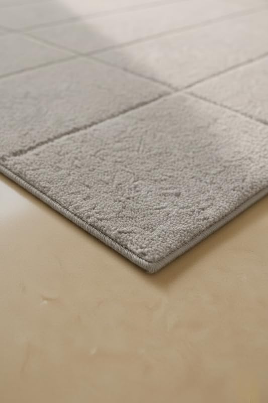 Hand-Tufted Wool Area Rug – Contemporary Geometric Grid Design, Elegant Rugs for Living Room, Bedroom, Dining Space & Entryway 8 x 12 Feet Light Grey