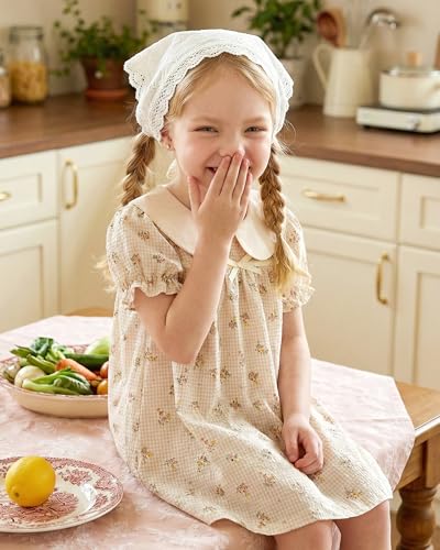 Image of Kucnuzki Baby Girl Clothes Cute Spring Summer Sun Dresses Toddler Casual Puff Sleeve Floral Dress Girls Summer Outfits