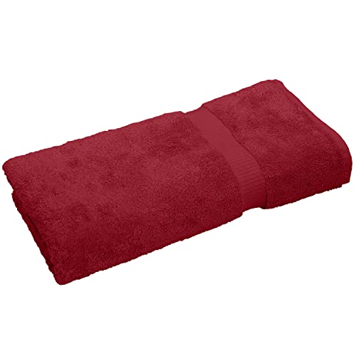 Image of Luxury Hotel & Spa Quality, Quick Dry 100% Turkish Cotton 700 GSM, Eco Friendly Towel, for Bathroom Oversize Dobby Border Bath Towels 35 X 70 (Bath Sheet Single Towel Set of 1, Cranberry)