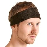 CHARM Unisex Sport Stirnband - Schweiß Absorbierend Baumwolle Stirnbänder für Yoga Und Pilates Braun
