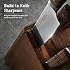 Knife Set，Emojoy 16-Piece Kitchen Knife Set with Block, Knife Block Set with Kitchen Shears and Sharpener, High Carbon German Steel(Natural Wenge)