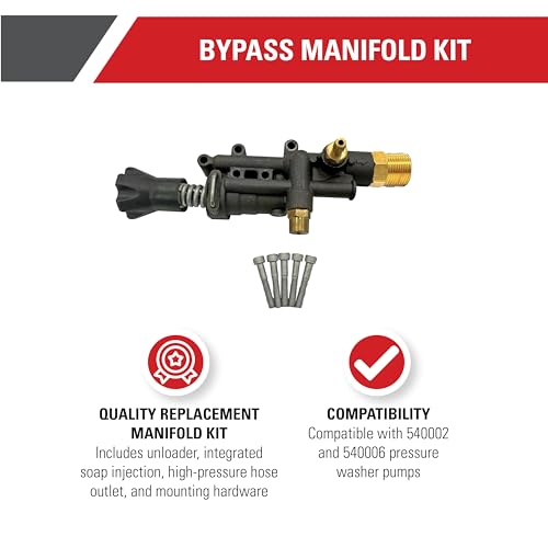Simpson Cleaning 7114635 Manifold Replacement Kit for AAA 540002, 540006 Pressure Washer Pump, Black by SIMPSON - Image 2