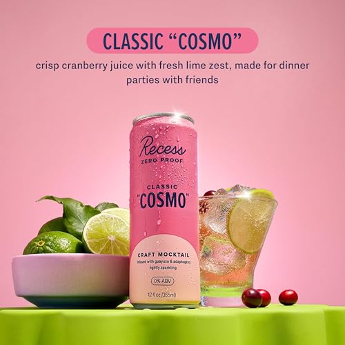 Image of Recess Zero Proof Non-Alcoholic Classic Cosmo Mocktail, 12 Pack