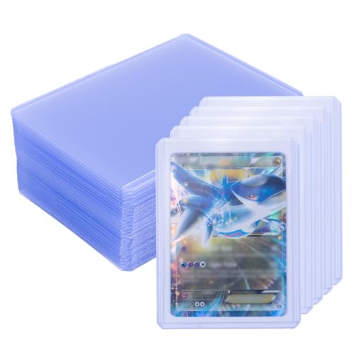 Carehabi Protèges Cartes Set de 30 Pièces Toploaders Plastique Clear Regular Épaisseur Pochette pour Carte Standard Convient pour les Cartes de Sport, les Cartes à...