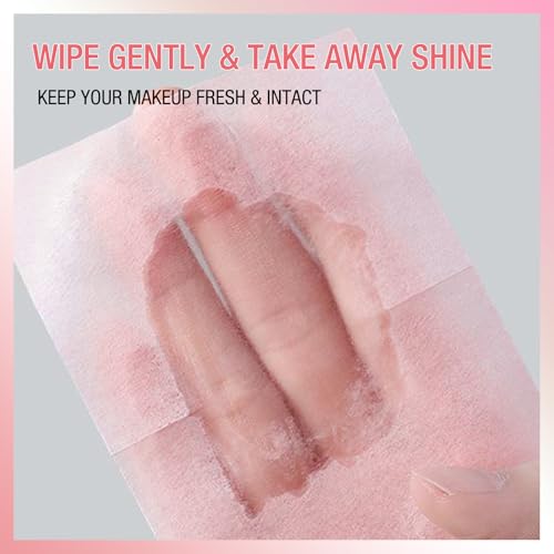 Boobeen Öltücher für das Gesicht, Ölkontrollfolie, absorbierendes Papier für fettige Haut, gerolltes Tuch mit kleinem Außenspiegel, leicht herausnehmbares Design