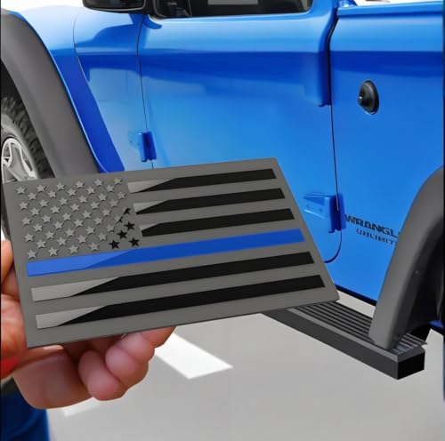 3 Pack Aluminium American Flag Emblem Deca for Cars & Trucks, 5 x 3 inch American USA Flag Decal Sticker，Support USA Police and Law Enforcement Officers - Thumbnail 3