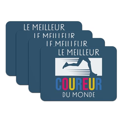 Set de table dessous caoutchouc bleu athlétisme grand format - 2