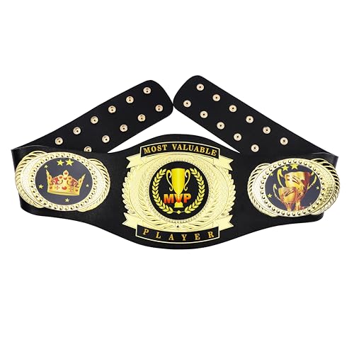 MVP Belt Most Valuable Player Championship Belt Trophy Award Gift - Football, baseball, softball, soccer, basketball, esports, fantasy sports, hockey tournament or League Winner Champion Belt