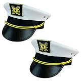 Funny Party Hats Captain Hat - Yacht Boat Sailing Fishing Captains Cap (2 Pack) by