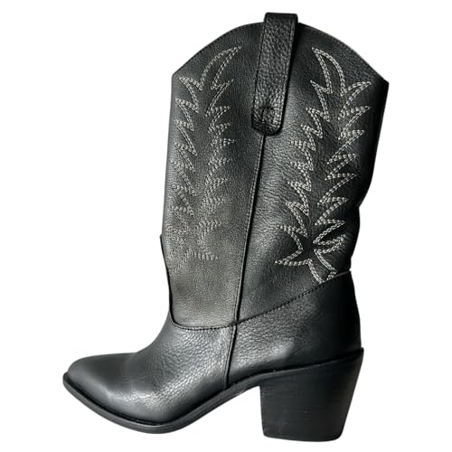 VEGAS – Women’s Western Cowboy Boots, 100% Genuine Argentine Leather, Handmade, High Calf, Black & Brown