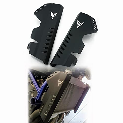 Heinmo Protecteur de couverture latérale calandre radiateur aluminium de moto pour MT07 FZ07 FZ-07 2014-2017 couverture de protection de réservoir de refroidissement d'eau de radiateur (black)