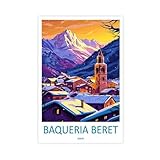 QOGDAF Baqueira Beret Travel España Lienzo Póster Decoración Dormitorio Paisaje Oficina Habitación Decoración Regalo 12 x 18 pulgadas (30 x 45 cm)