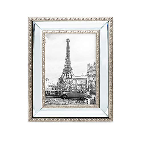 Isaac Jacobs 5x7 Champagne Mirror Bead Picture Frame - Image 2