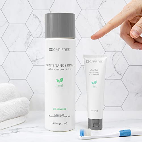 Carifree Maintenance & Prevention Kit, Mint | Anti-Cavity Fluoride Toothpaste & Mouthwash | Cavity Prevention | Freshens Breath And Moistens Mouth | Dentist Recommended Oral Care (Mint, 3-Month Kit) #TOP3