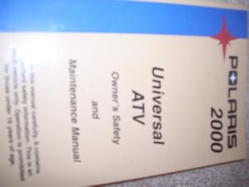 Paperback Polaris 2000 Universal ATV Owner's Safety and Maintenance Manual Book