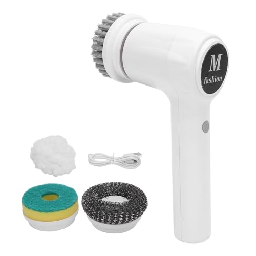 電動スピンスクラバー、ハンドヘルドスピンスクラバー、4つの交換可能なヘッド付きコードレスブラシ、バスルームフロアタイル用。