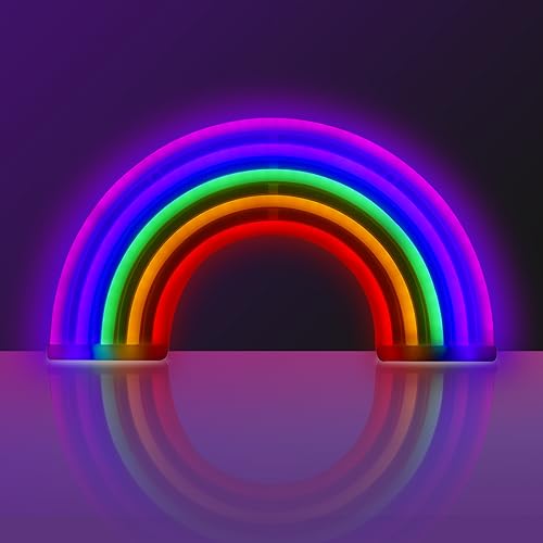 Luce LED Neon Forever Light: Decorazione Murale Arcobaleno Multicolore Con Alimentazione USB O A Batteria. Perfetta Come Luce Notturna O Per Feste