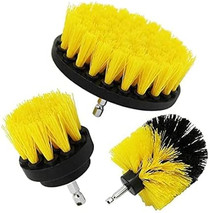 AIMERS 3pc Drill Brush Attachment Set Brush Cleaning Kit Drill Brush with Extend Attachment for Bathroom Surfaces, Grout, Floor, Shower, Tile, Kitchen and Car Accessories (Drill Machine Not Included)