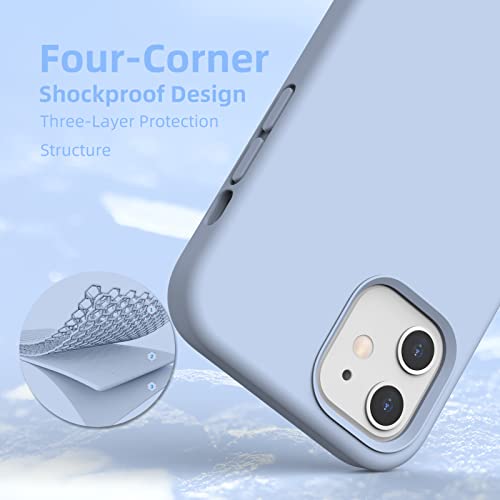 K Tomoto Compatible With Iphone 12 Case/Iphone 12 Pro Phone Case 6.1 Inch (2020), [Silky And Soft Touch Series] Premium Liquid Silicone Gel Rubber Full-Body Protective Cover, Clove Purple #TOP5