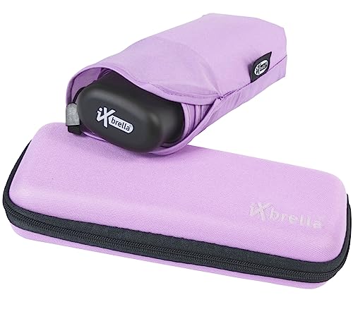 iX-brella Super-Mini-Taschenschirm - winziger Regenschirm im Etui - hell-lila