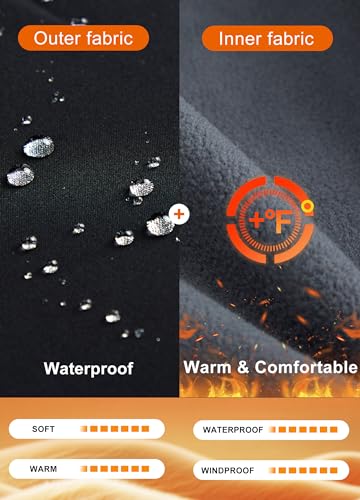 Libin Men's Fleece Lined Hiking Pants Snow Ski Water Resistant Thermal Zipper Pockets Insulated Softshell Cold Weather - Image 4