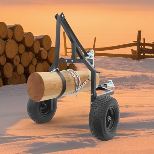 Arco para arrastre de troncos NOLANTISI con capacidad de 1600 libras, cabrestante manual, neumáticos neumáticos de 16 pulgadas, enganche de bola para remolque compatible con ATV y uso al aire libre (Negro) miniatura 2