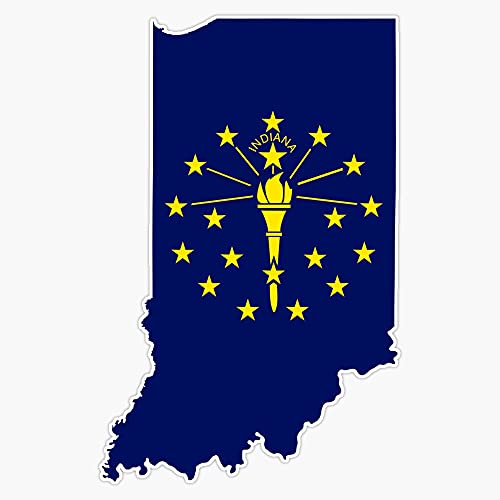 Indiana State Flag Map Vinyl Decal Wall Laptop Bumper Sticker 5 