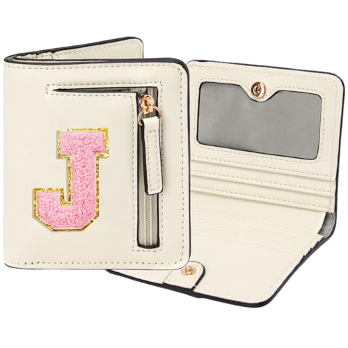 Image of Birthday Gifts for Teen Girl Kids Wallet Little Girl Wallets | Small Initial Kid Wallet for Girl Rfid Wallet Preppy Stuff Gifts for Girls 8-12 Beige J