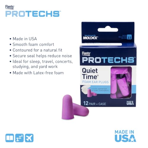 Image of Flents Protechs Quiet Time Foam Ear Plugs, NRR 33, 12 Pair, Purple