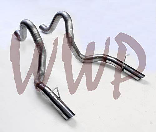 3.00\" Stainless Steel SS409 Dual Exhaust Rear Tailpipes Kit With Polished SS Tips Compatible With 87-93 Ford Mustang LX 5.0L V8 & 1986 Ford Mustang GT 5.0L V8 - Thumbnail 2