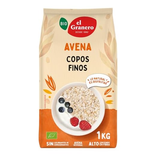 El Granero Integral - Copos Suaves Avena Integral Ecológica - 1 kg - Sin Azúcar Añadido - Aptos para Veganos - Alto Contenido en Fibra y Proteínas - Cereales de Desayuno