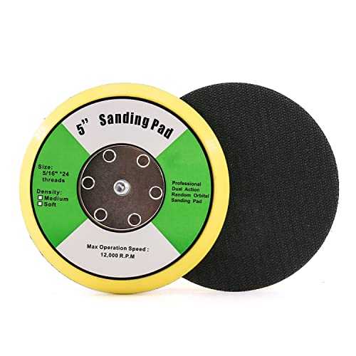 Z-LEAP PU Backer Pad Buffing Polishing Pad Hook and Loop Backing Pads 5 inch for Car Sanding,Car Care Polisher 5/16