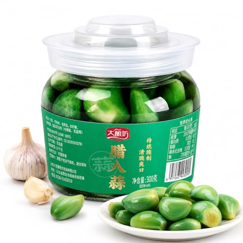 TraiHuyan Ajo Encurtido 300 G | Natural Y Puro – Sin Aditivos Ni Conservantes | Textura Crujiente Y Tierna | Ideal Para Ramen, Ensaladas Y Arroz